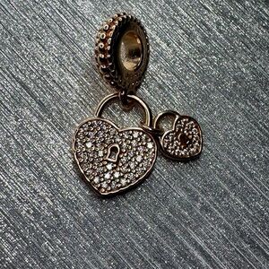 Pandora Pavé Heart Padlock Dangle Charm